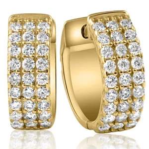 1/2 Ct Diamond  Hoops Women's Earrings 10k Yellow Gold