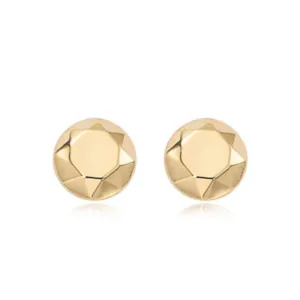 14k Faceted Button Stud Earrings