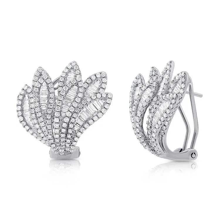 14k White Gold Diamond Earrings