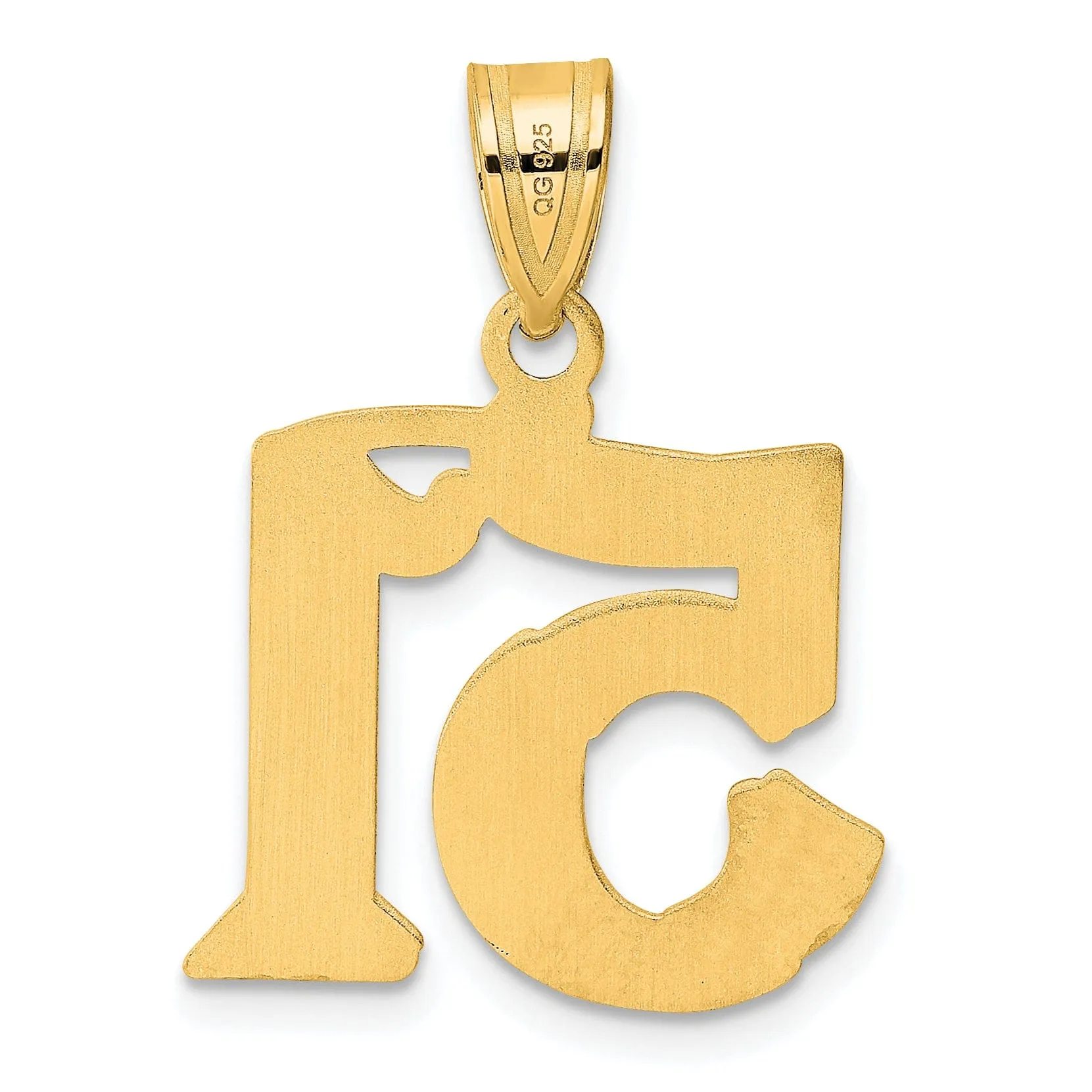 14k Yellow Gold Polished Etched Finish Number 51 Charm Pendant