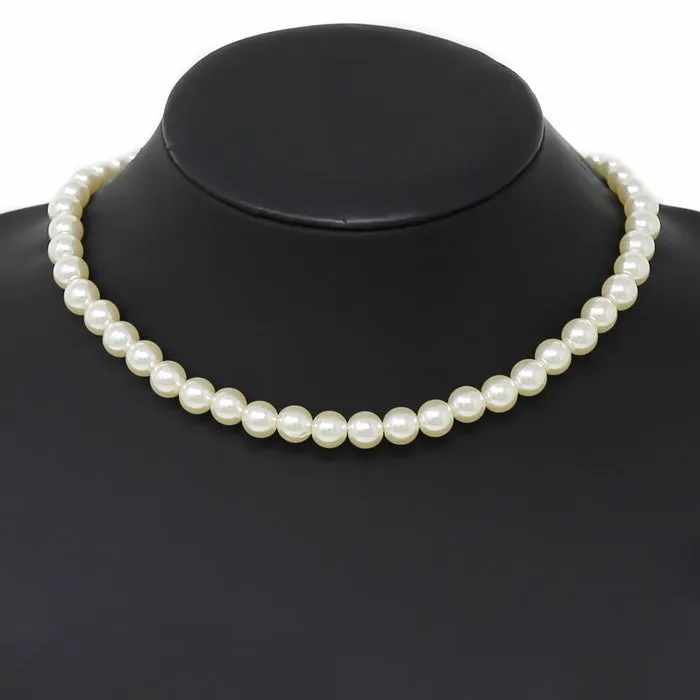 8 MM Pearl Beaded Short Necklace