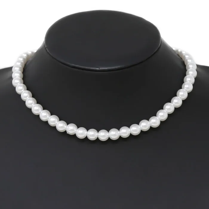 8 MM Pearl Beaded Short Necklace