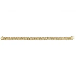 9ct Yellow Gold Brick Link Bracelet BR561