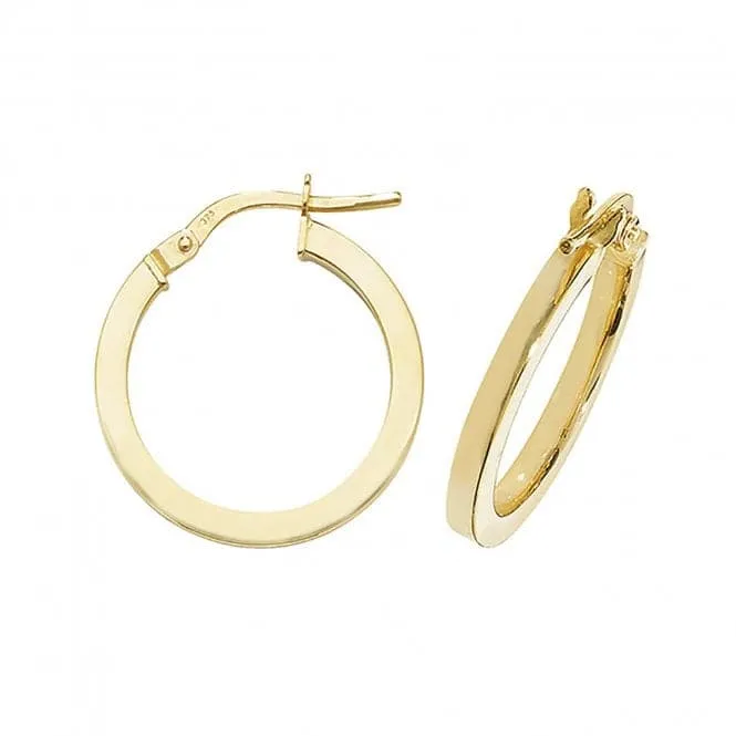 9ct Yellow Gold Oval Hoop Earrings ER947