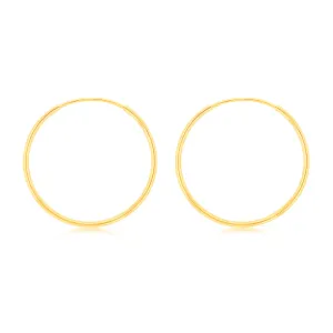 9ct Yellow Gold Plain 15mm Sleeper Earrings