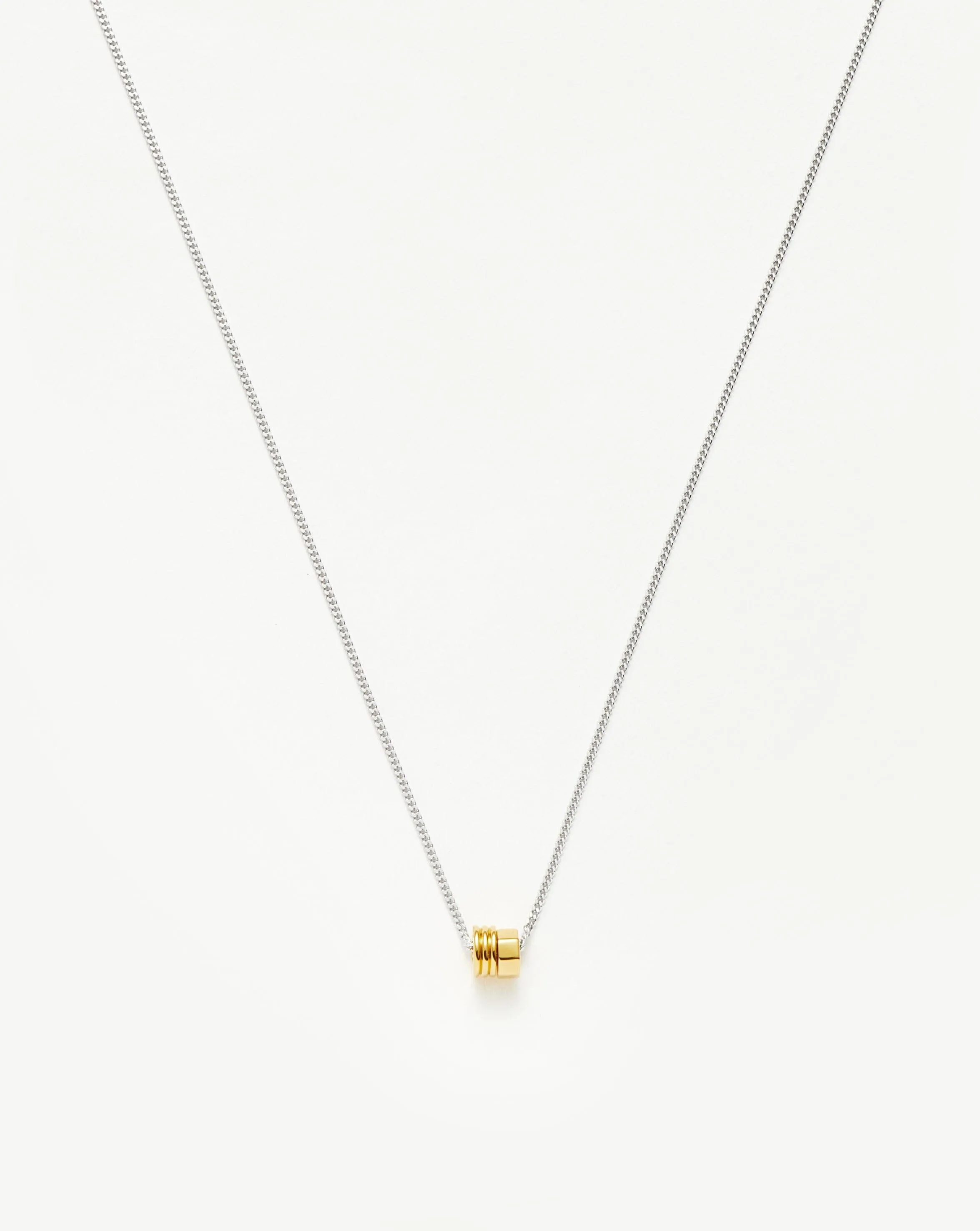 Abacus Beaded Floating Charm Necklace | 18ct Recycled Gold Vermeil and Rhodium on Sterling Silver