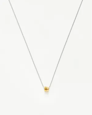 Abacus Beaded Floating Charm Necklace | 18ct Recycled Gold Vermeil and Rhodium on Sterling Silver