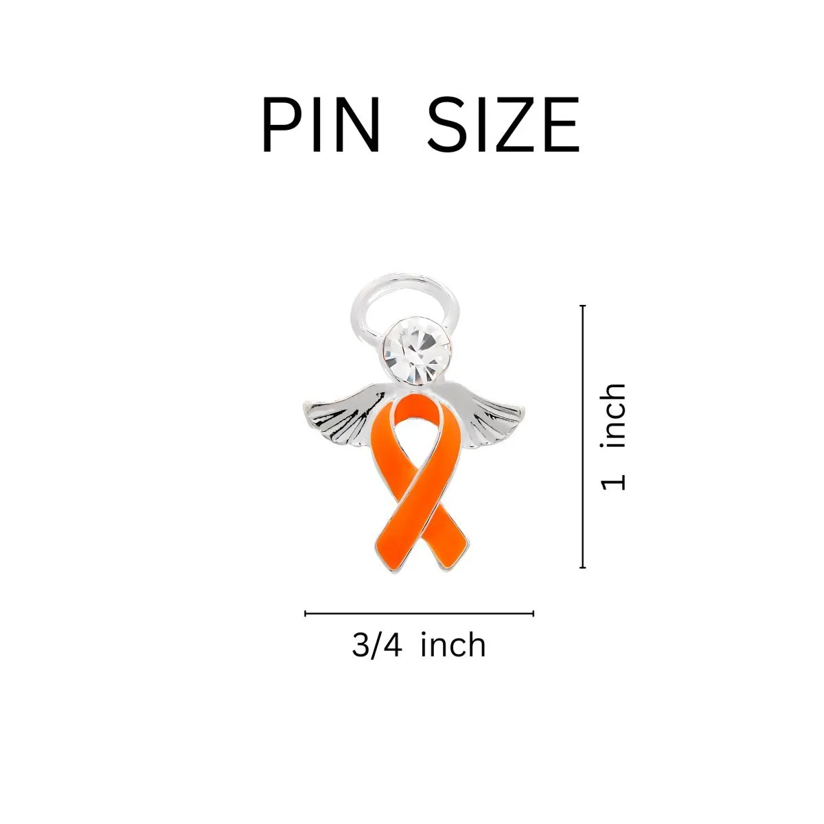 Angel Leukemia Orange Ribbon Awareness Pins