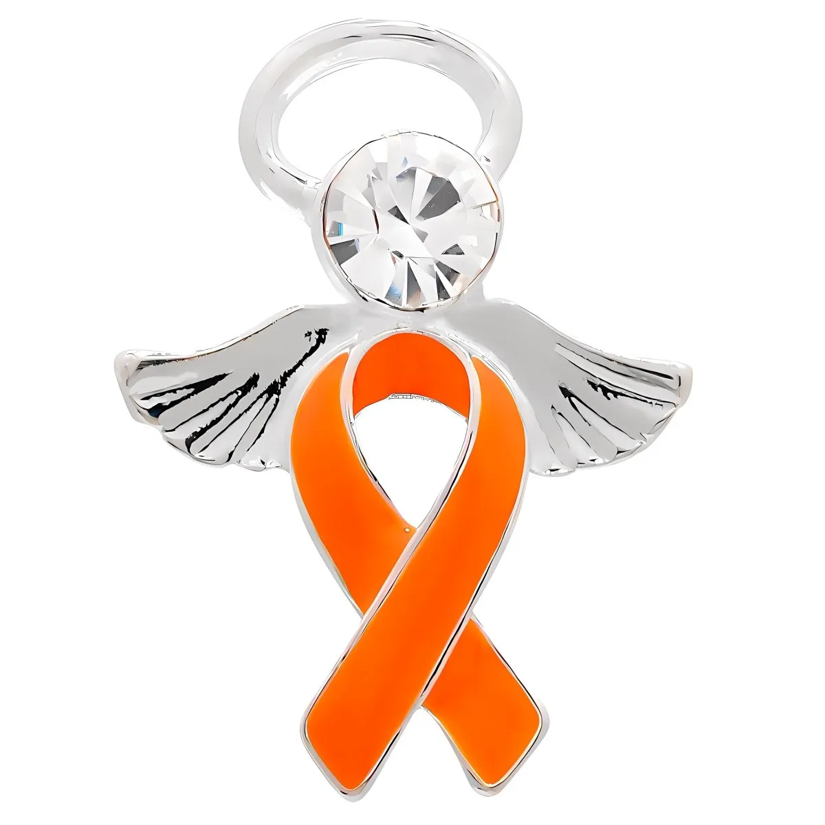 Angel Multiple Sclerosis Orange Ribbon Awareness Pins