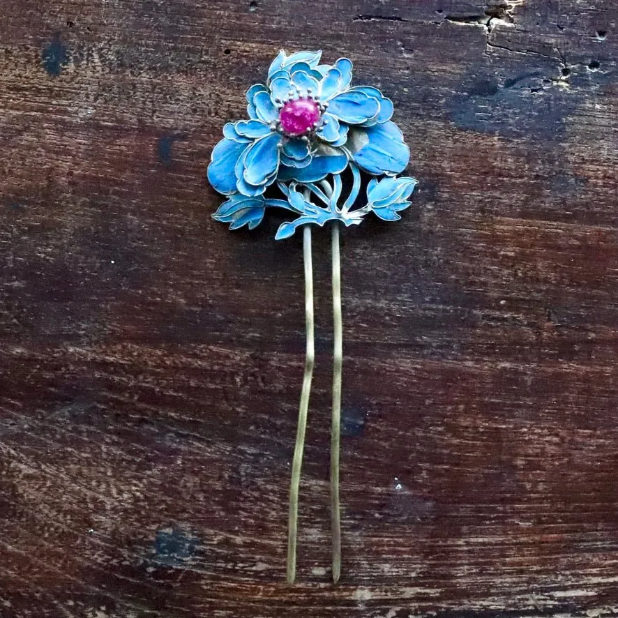 Antique Qing Dynasty Tian-Tsui (點翠) Hair Pin - Extra Large - 1031