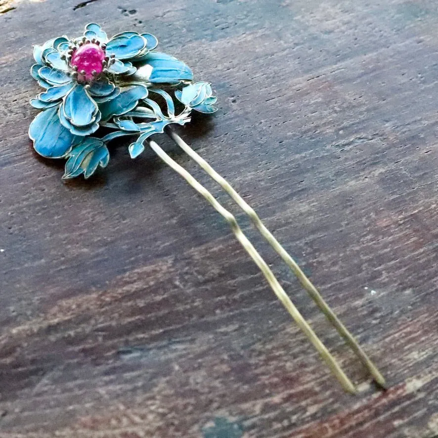 Antique Qing Dynasty Tian-Tsui (點翠) Hair Pin - Extra Large - 1031