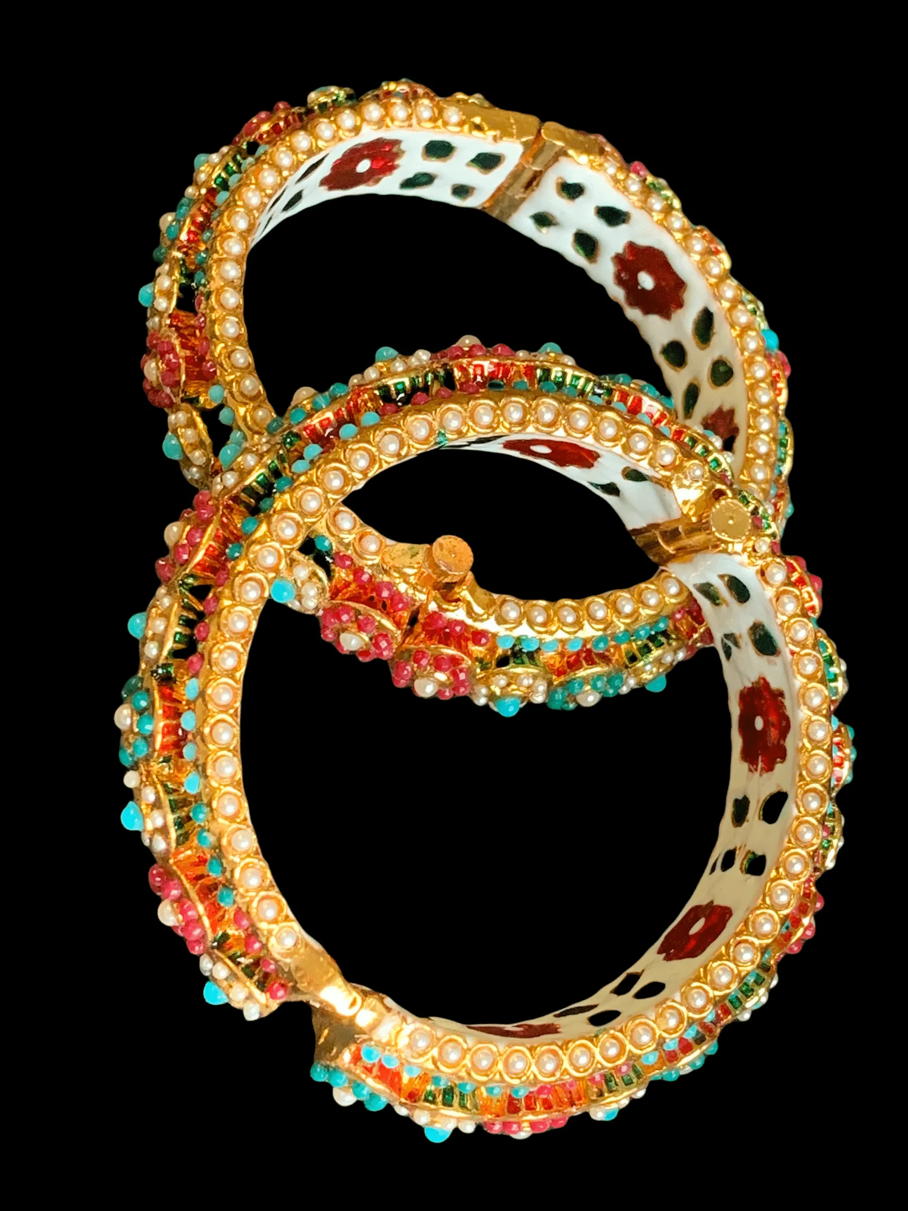 B48 Navratan  rajwadi style bangles (READY TO SHIP   )