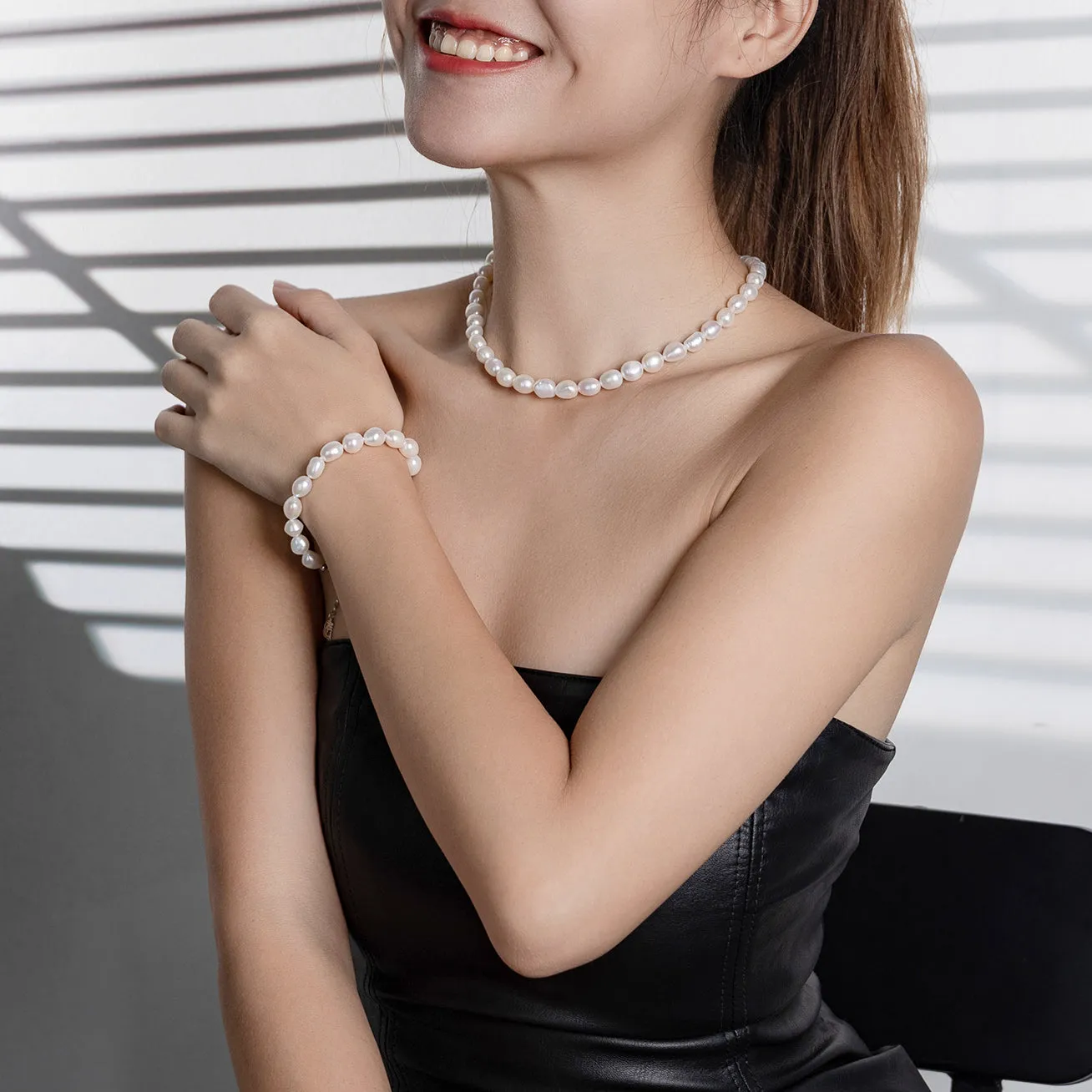 Baroque Pearl Necklace WN00536 | Rock