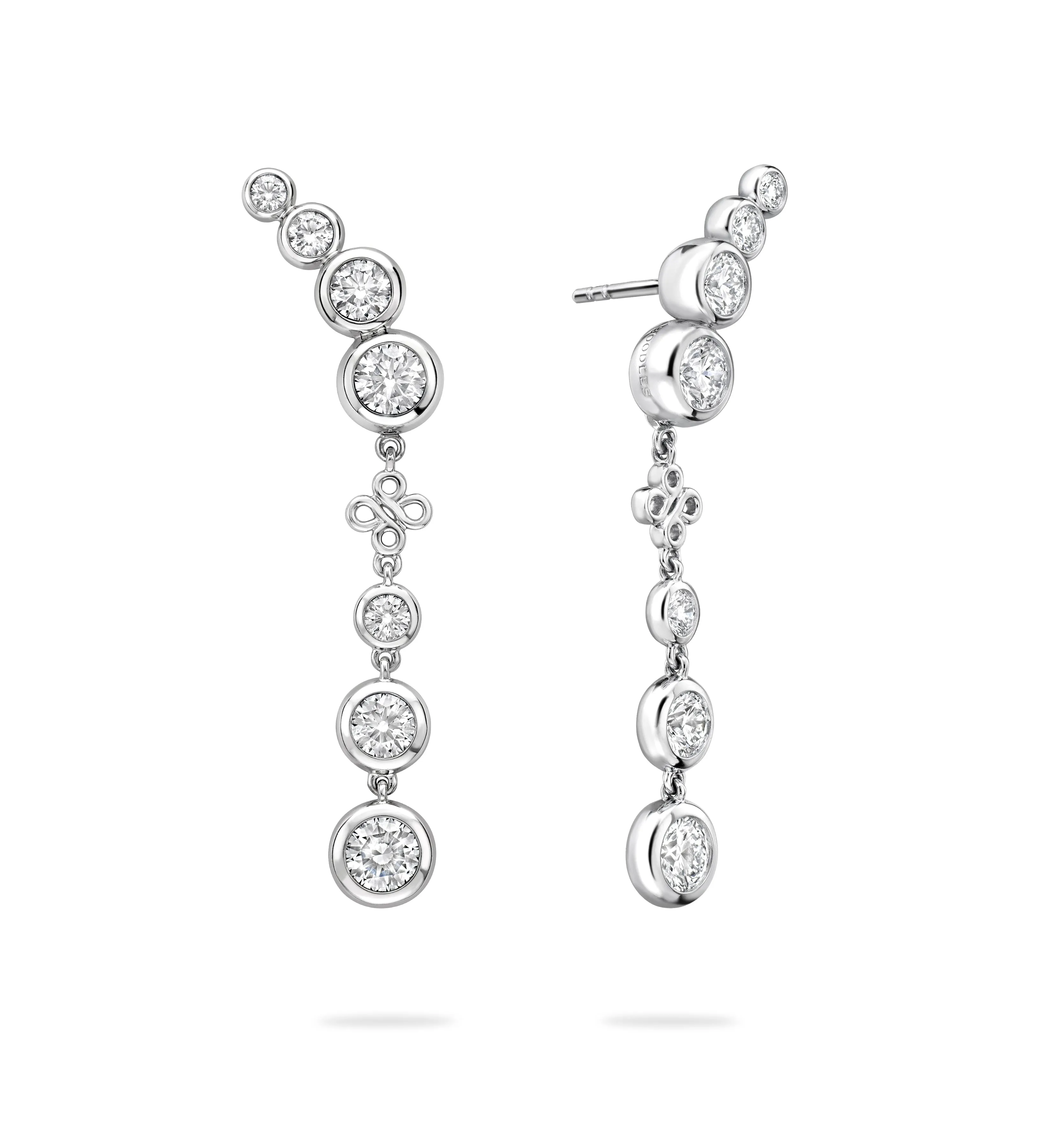 Beach Detachable Long Platinum Drop Earrings