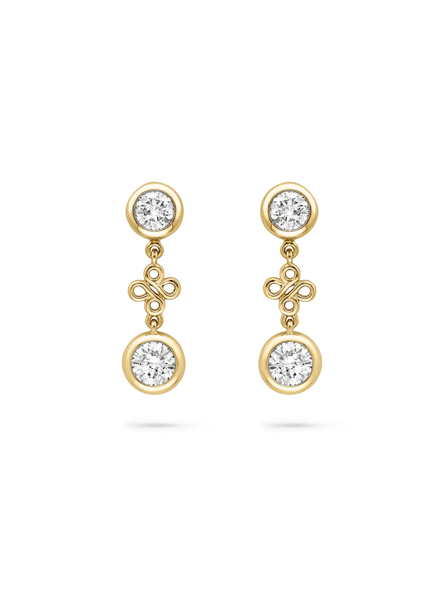 Beach Yellow Gold Detachable Diamond Drop Earrings