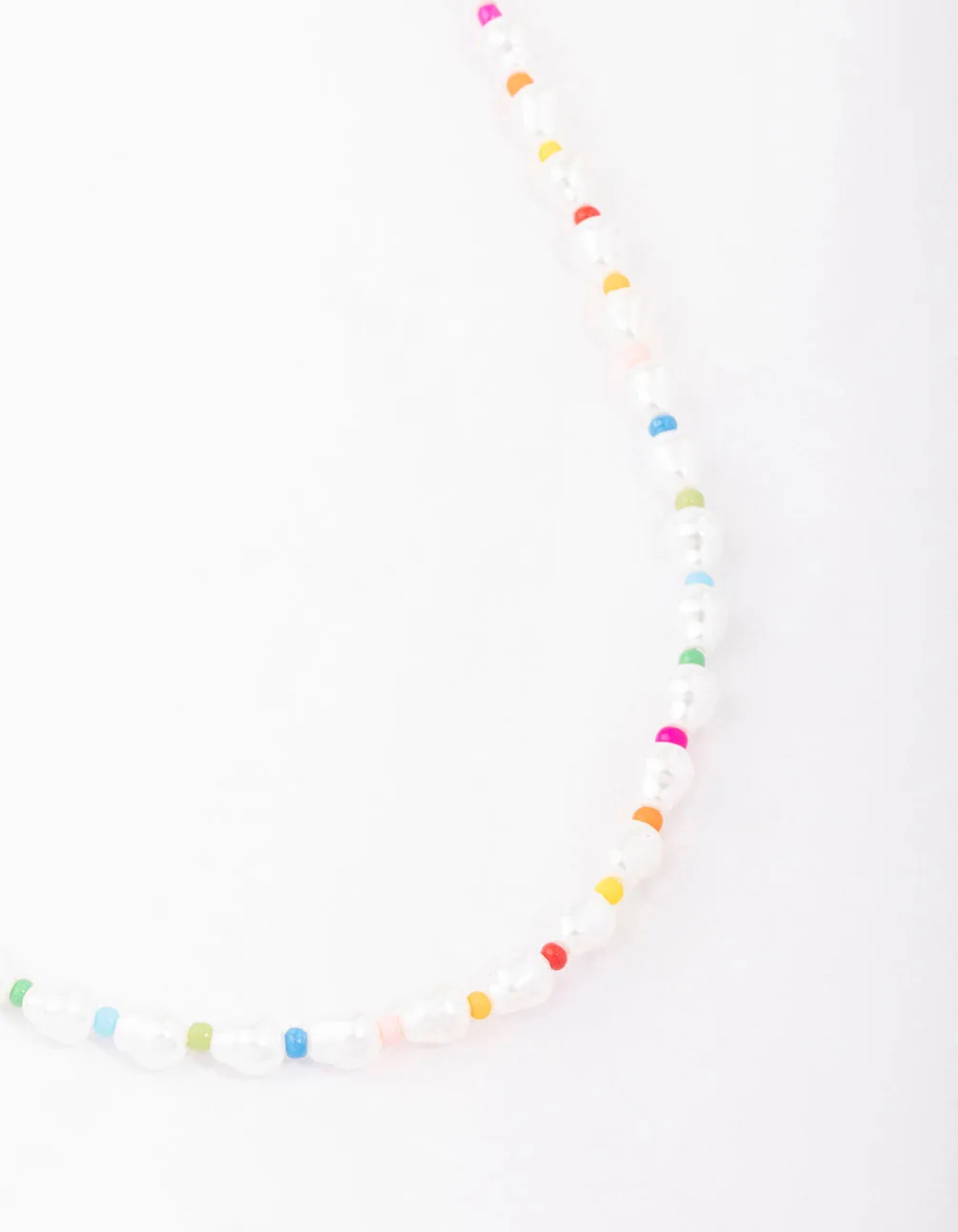 Beaded Pearl Short Necklace