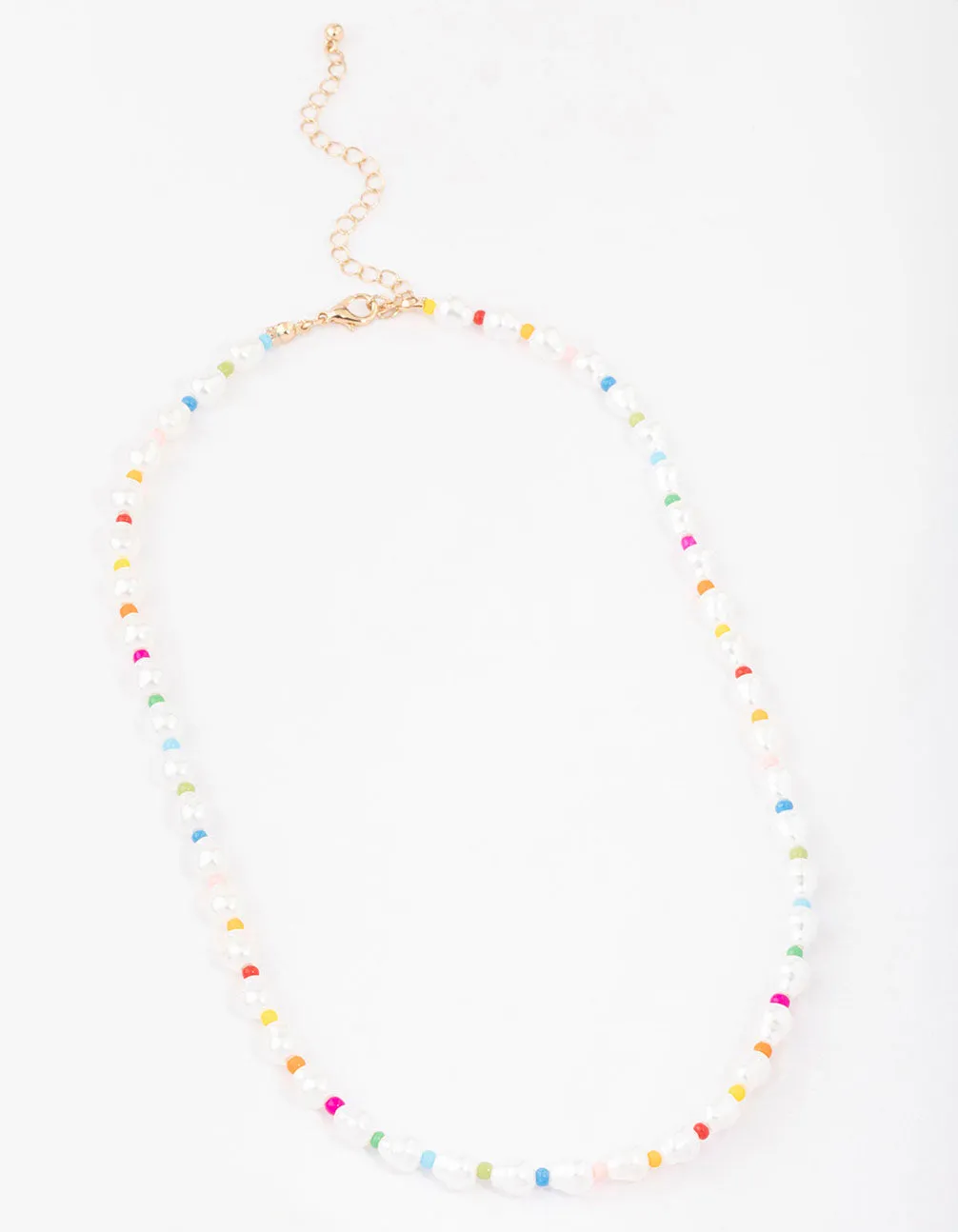 Beaded Pearl Short Necklace