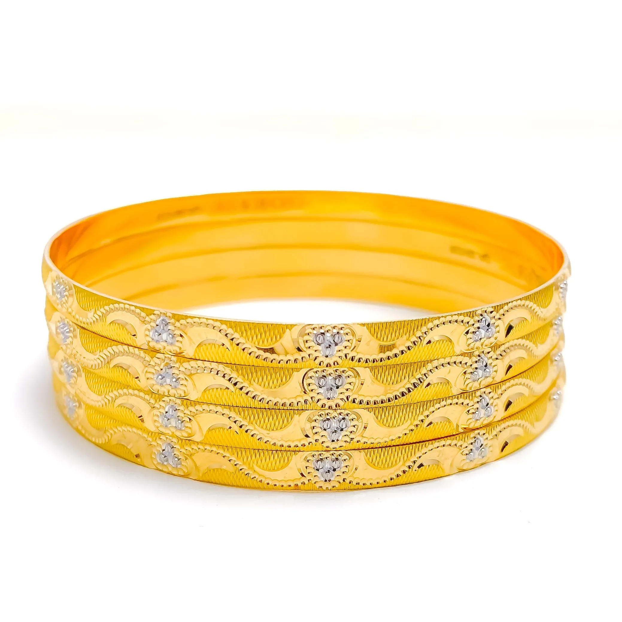 Beautiful Distinct Floral 22k Gold Bangles