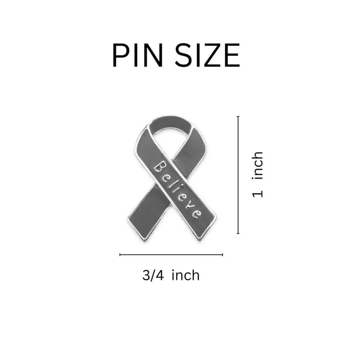 Believe Gray Ribbon Pins