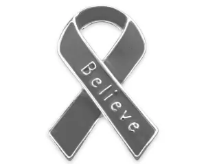 Believe Gray Ribbon Pins