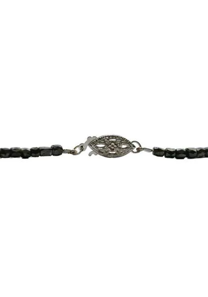 Black Diamond Rondelle Bead Necklace