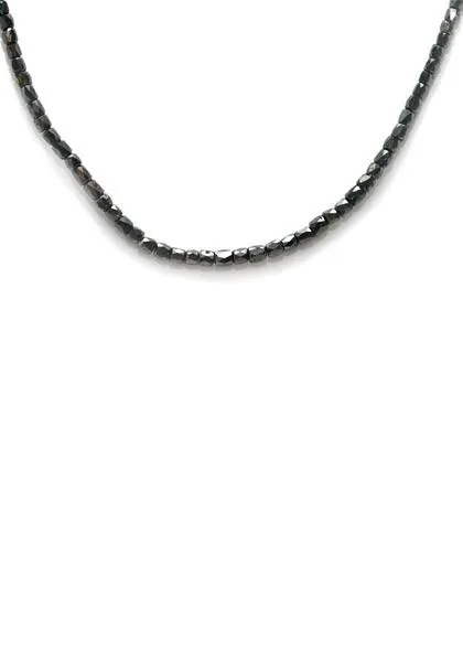 Black Diamond Rondelle Bead Necklace