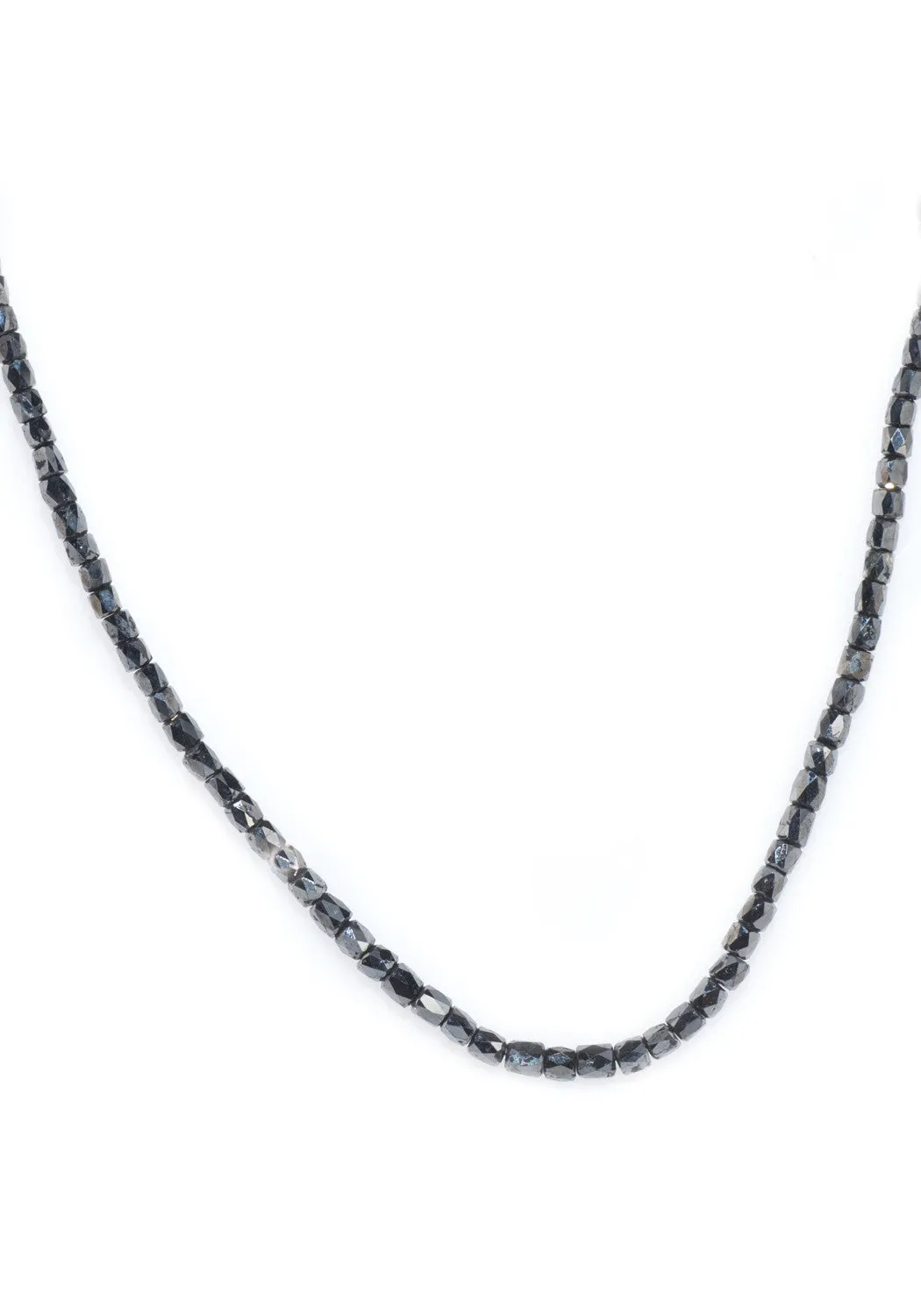 Black Diamond Rondelle Bead Necklace