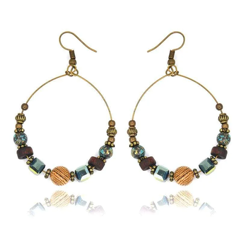 Boho Drop Hoop Earrings