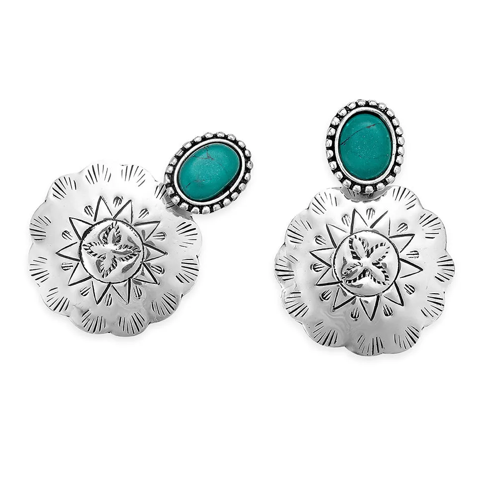 Brilliant Sun Concho Earrings