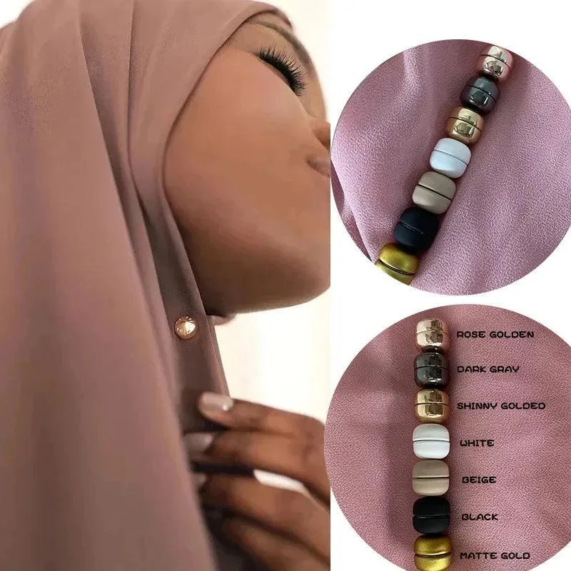 Brooch Metal Magnetic Hijab Button - 31 Colours