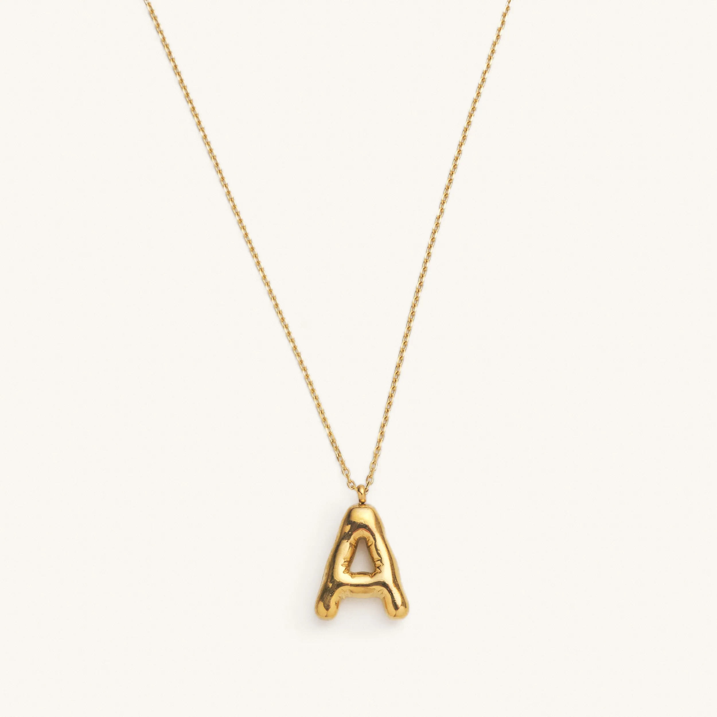 Bubble Initial Charm Necklaces- Gold