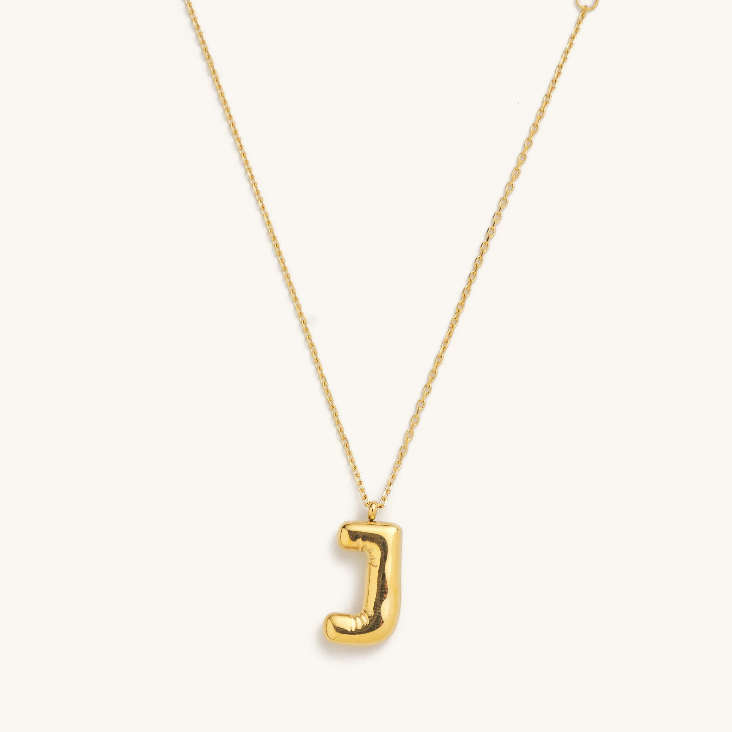 Bubble Initial Charm Necklaces- Gold