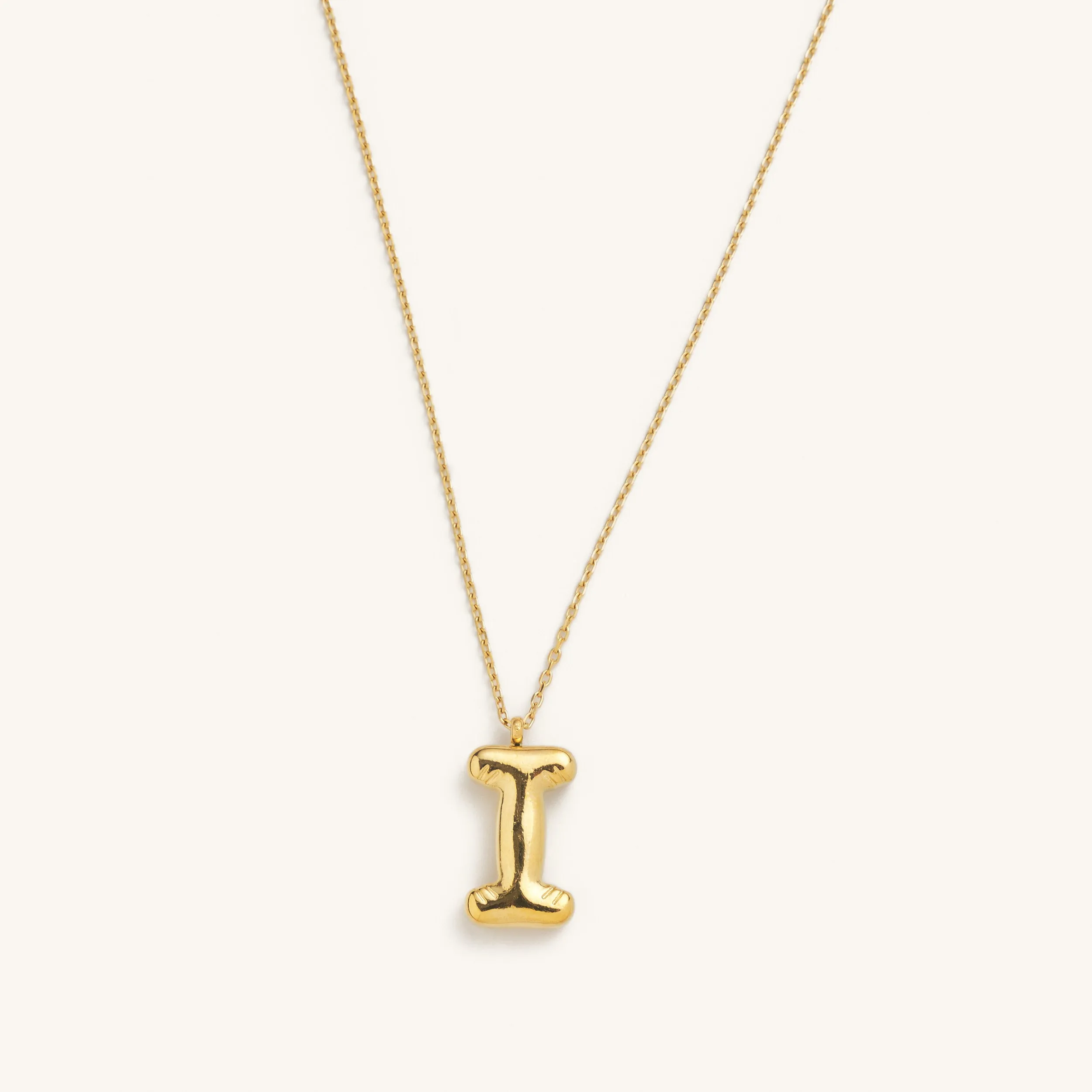 Bubble Initial Charm Necklaces- Gold