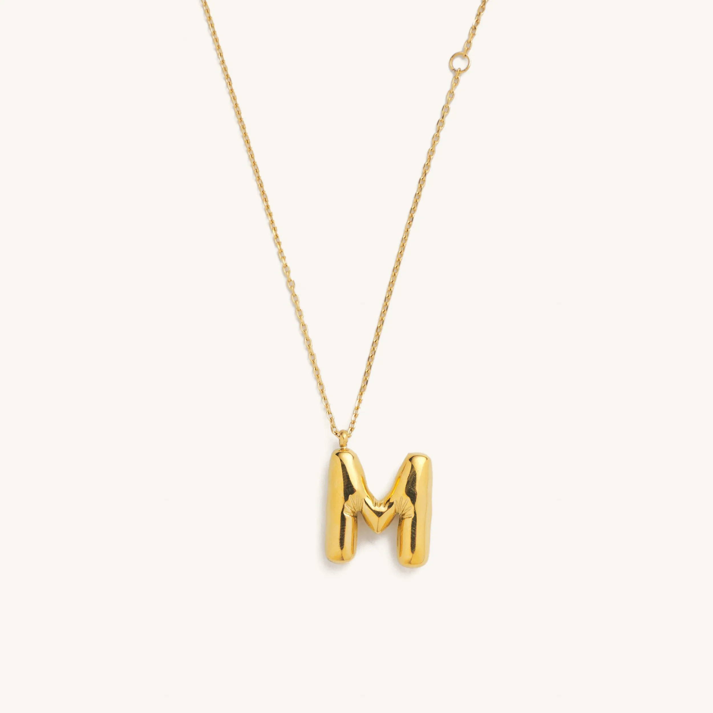 Bubble Initial Charm Necklaces- Gold