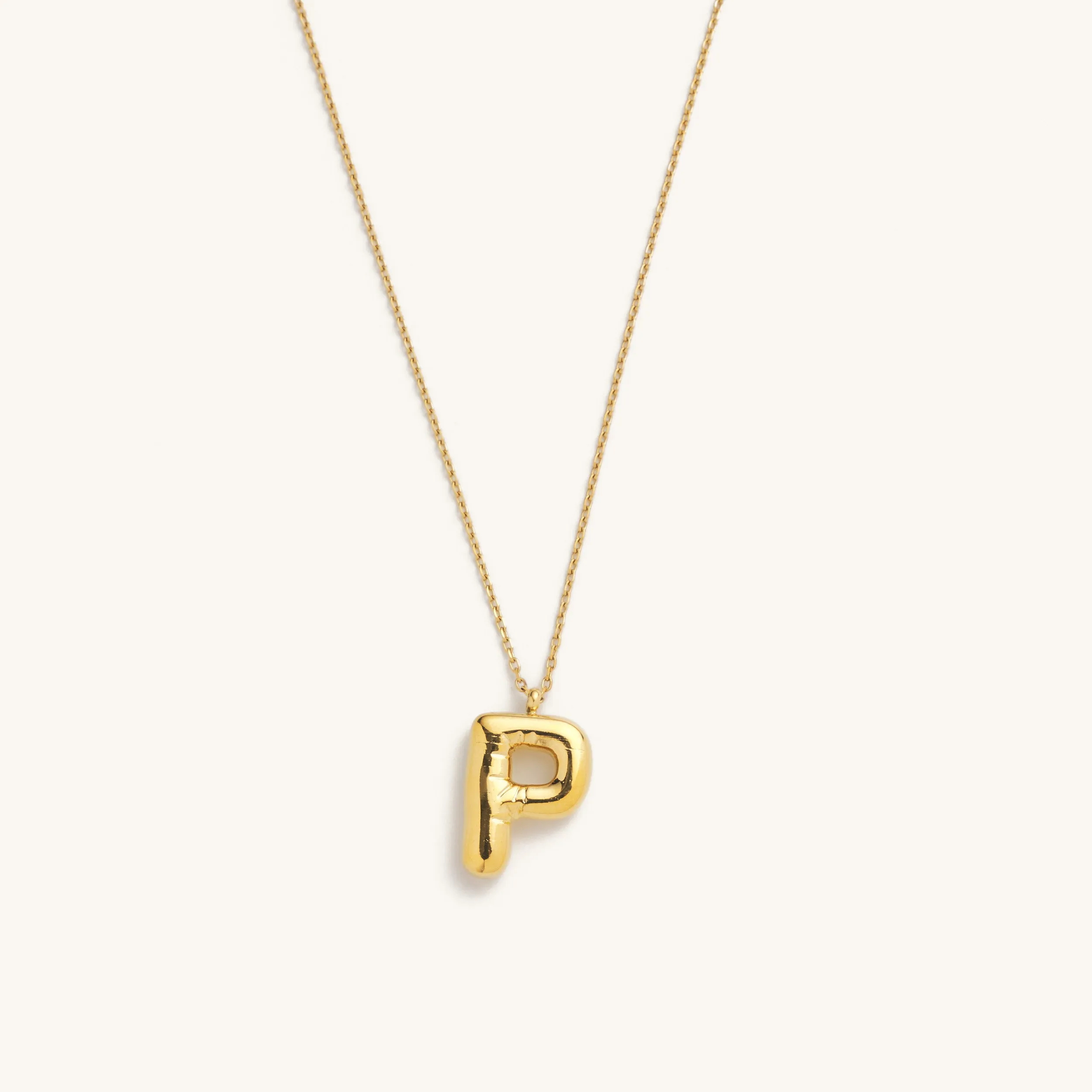 Bubble Initial Charm Necklaces- Gold