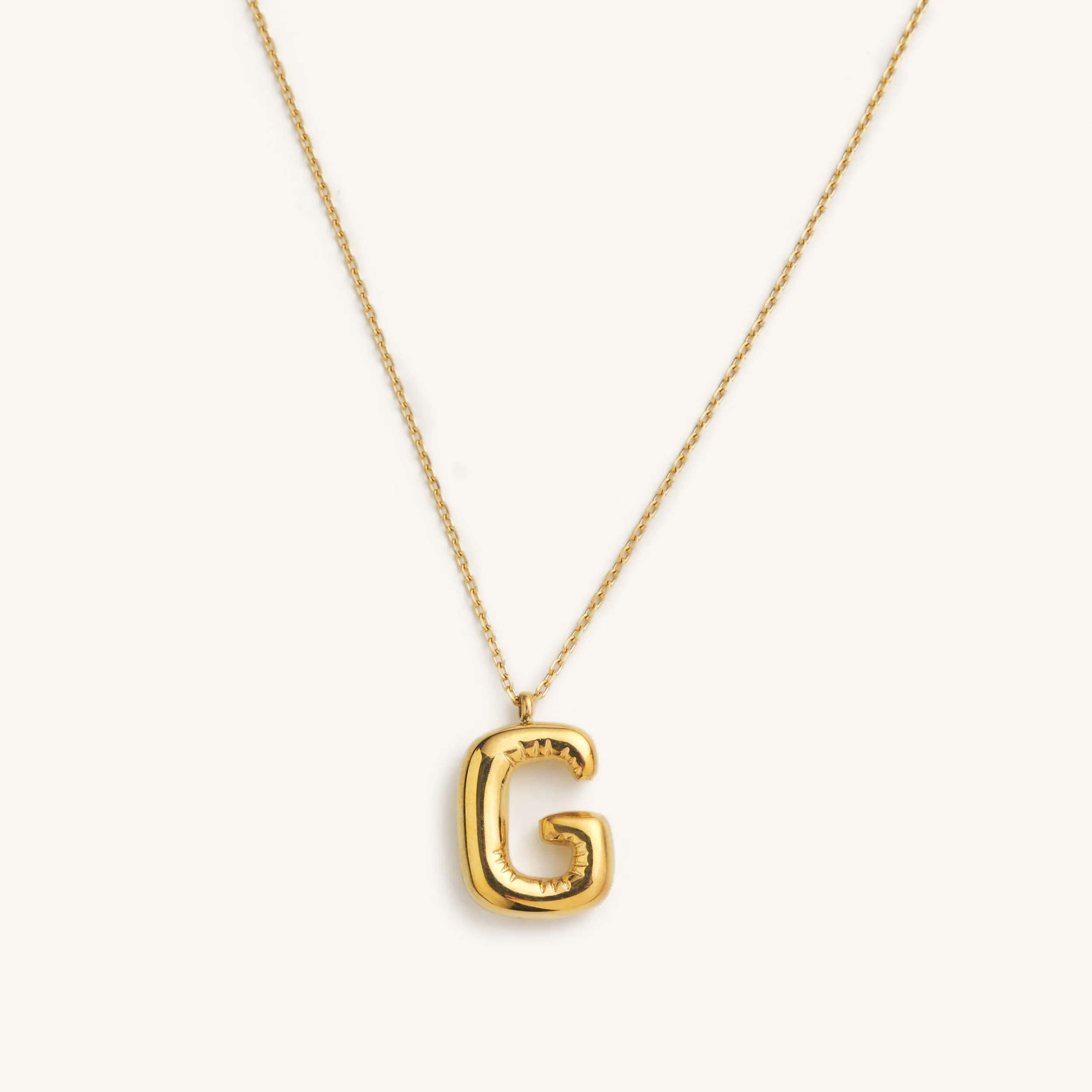 Bubble Initial Charm Necklaces- Gold