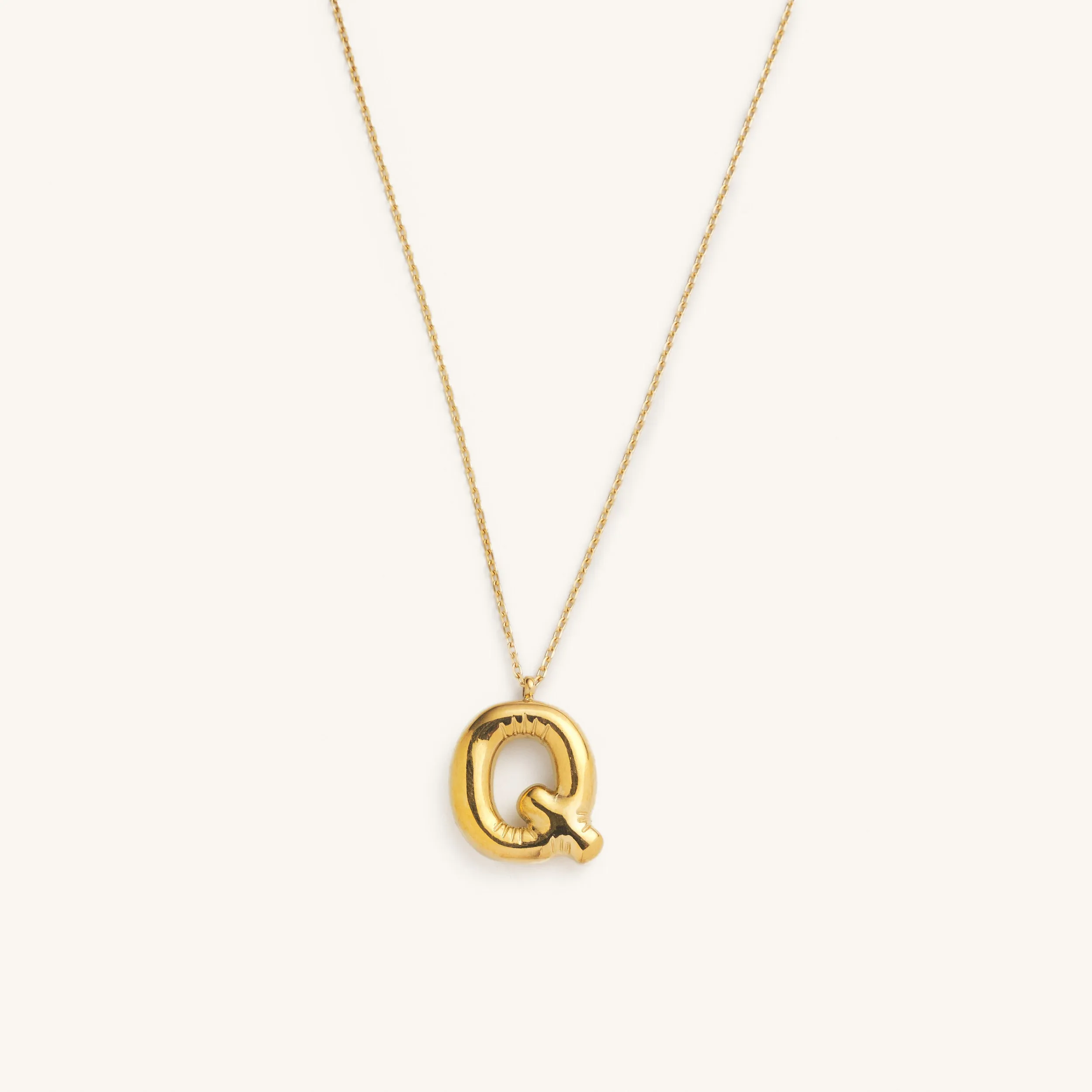 Bubble Initial Charm Necklaces- Gold