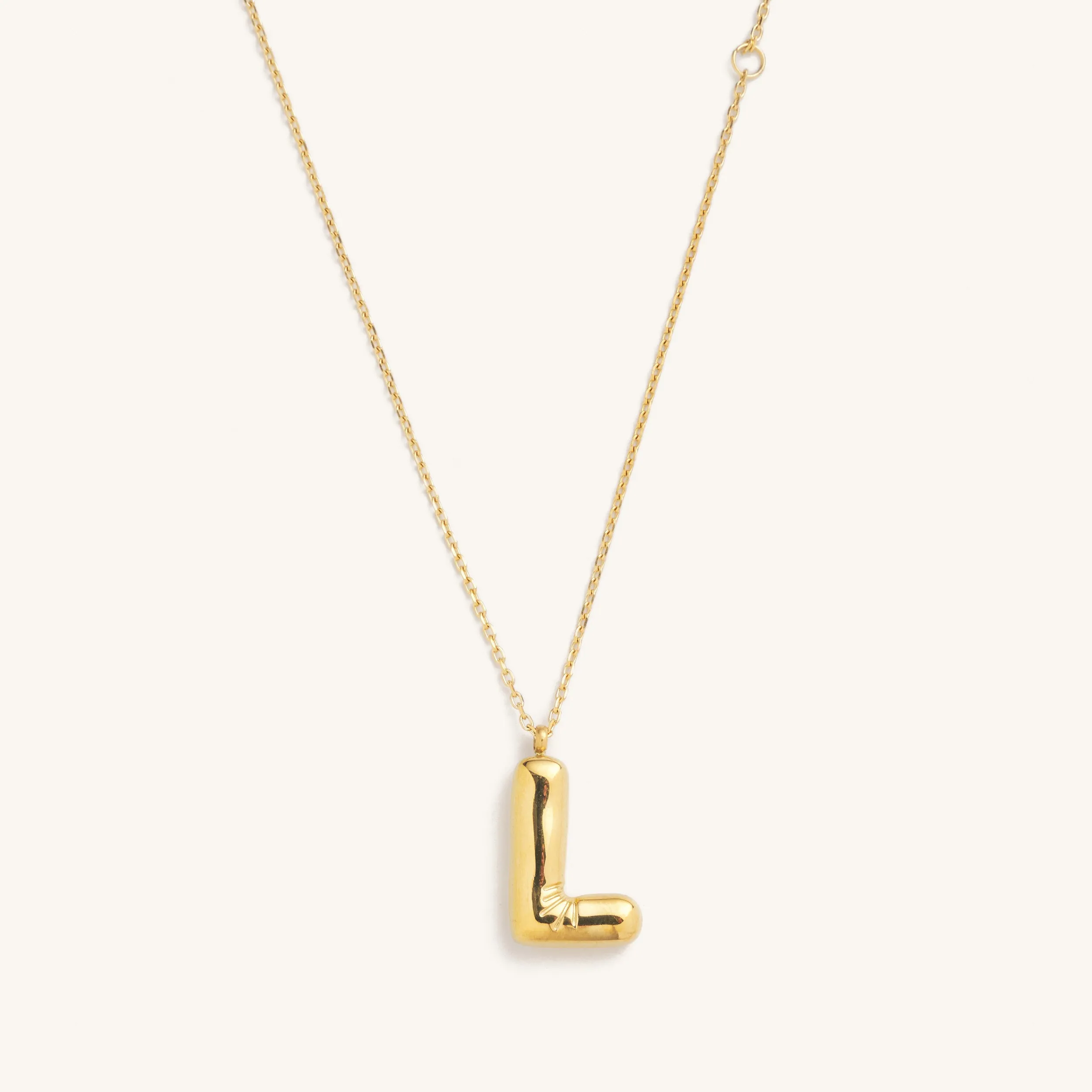 Bubble Initial Charm Necklaces- Gold