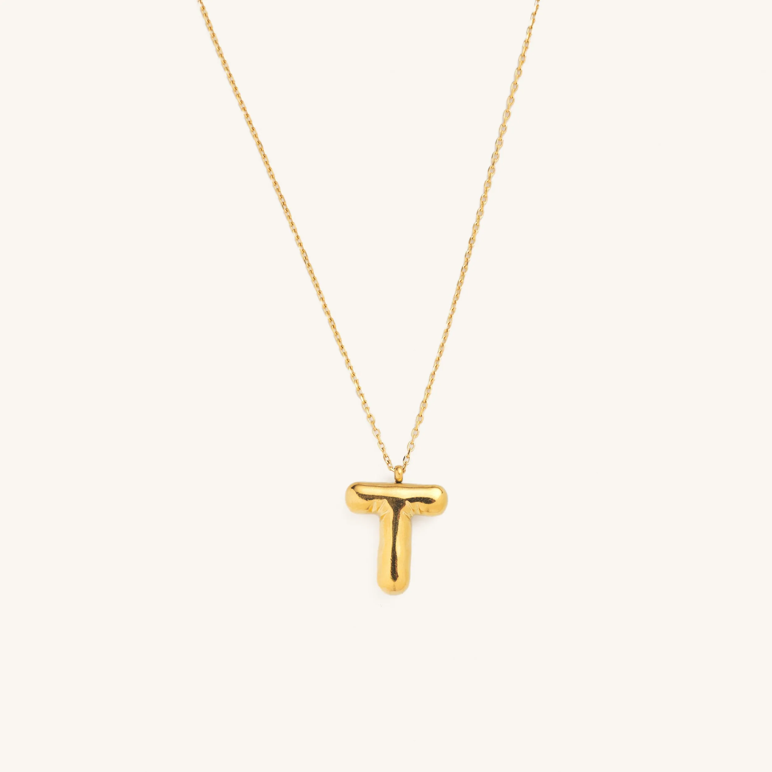 Bubble Initial Charm Necklaces- Gold