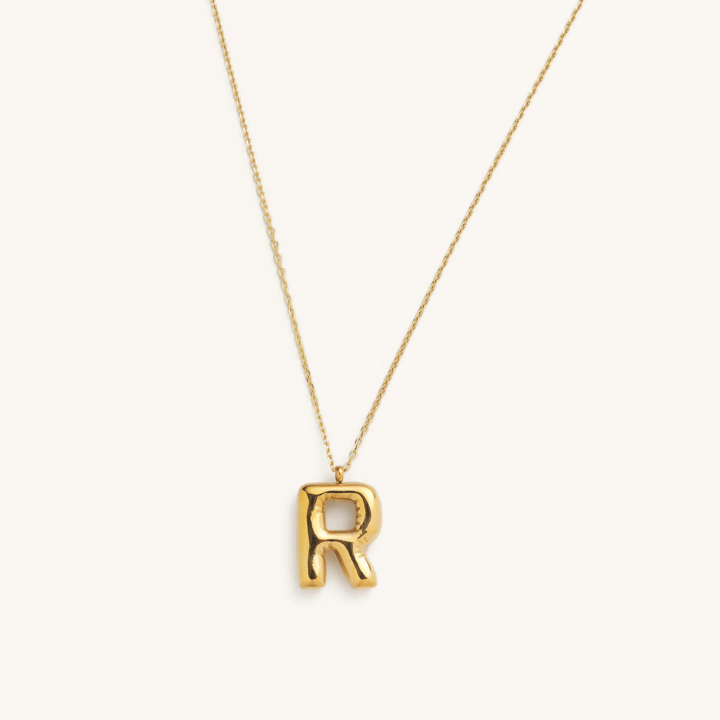 Bubble Initial Charm Necklaces- Gold