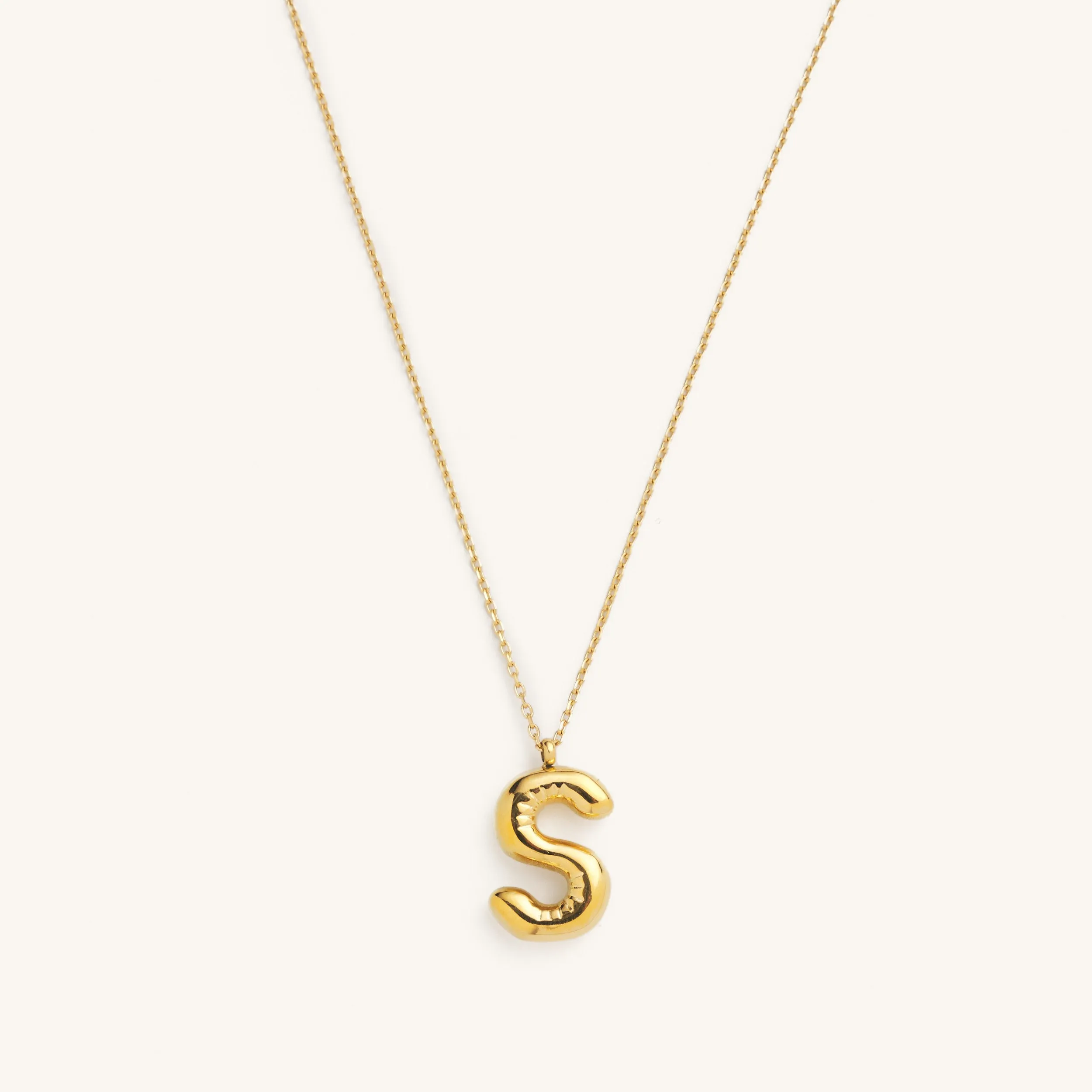 Bubble Initial Charm Necklaces- Gold