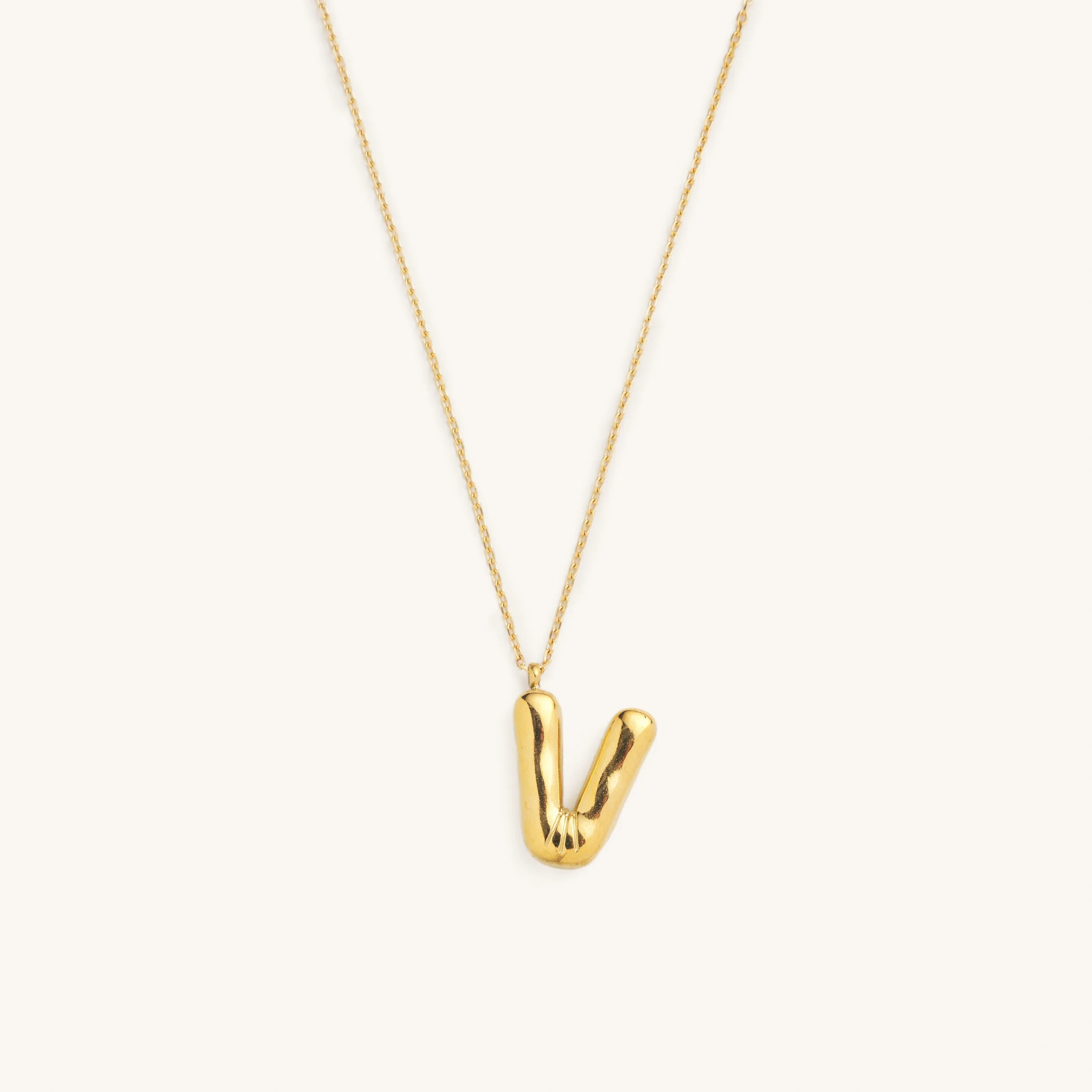 Bubble Initial Charm Necklaces- Gold