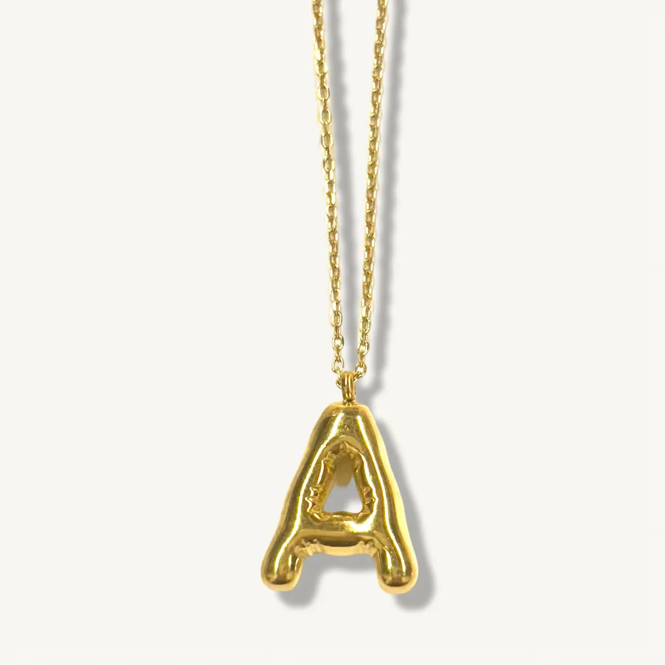 Bubble Initial Charm Necklaces- Gold