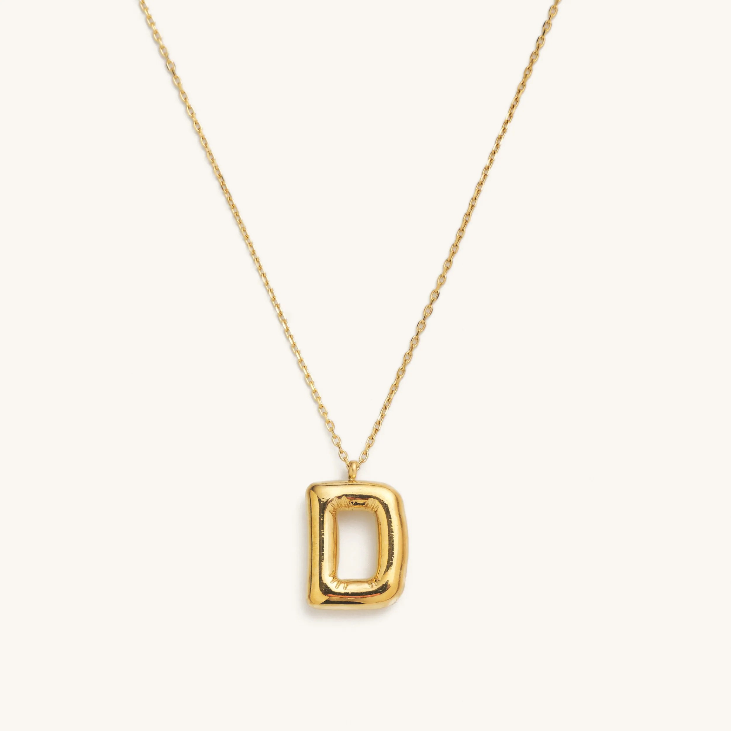 Bubble Initial Charm Necklaces- Gold