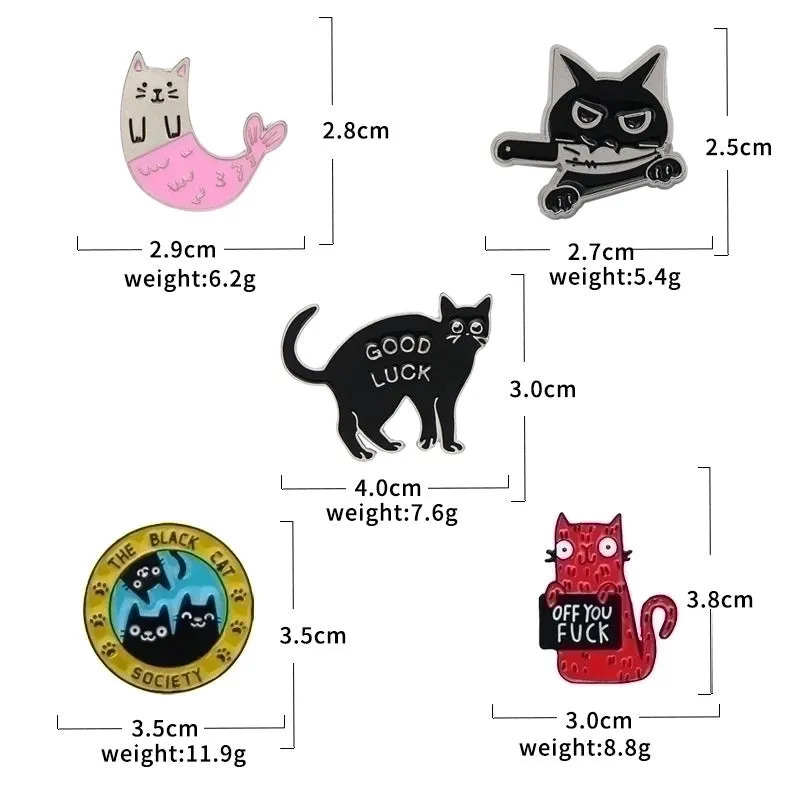 Cartoon Style Pin Letter Cat Alloy Enamel Unisex Brooches