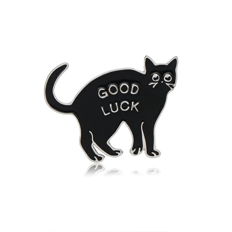 Cartoon Style Pin Letter Cat Alloy Enamel Unisex Brooches