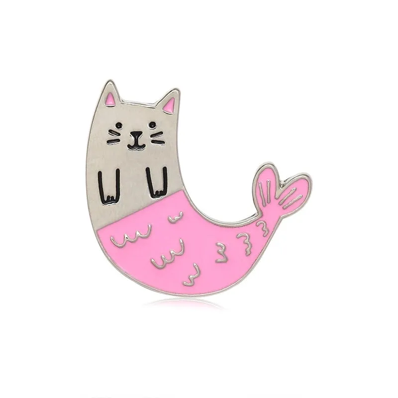 Cartoon Style Pin Letter Cat Alloy Enamel Unisex Brooches