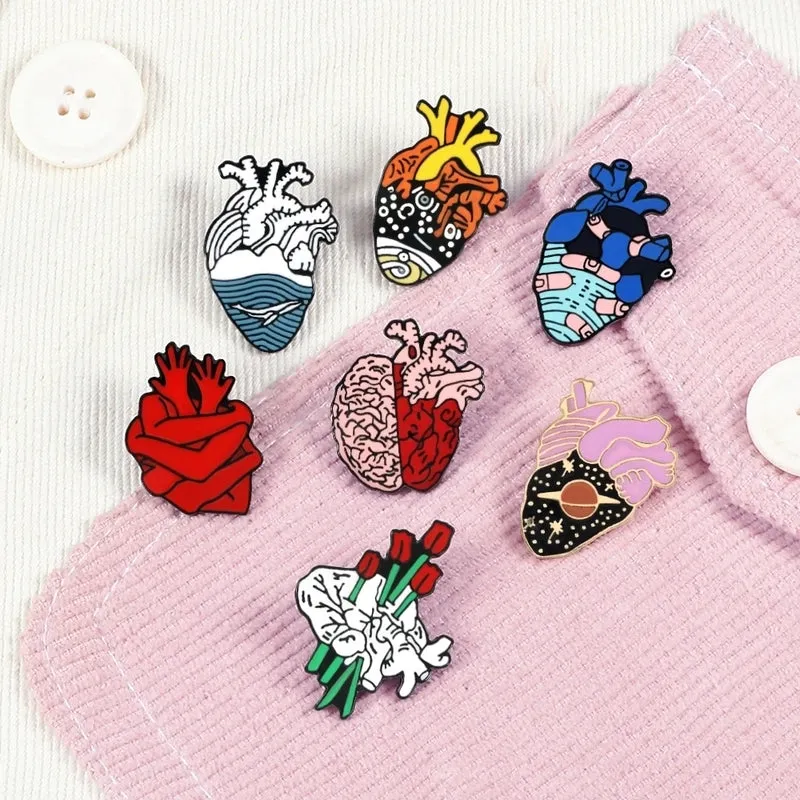 Cartoon Style Pin Organ Alloy Enamel Unisex Brooches