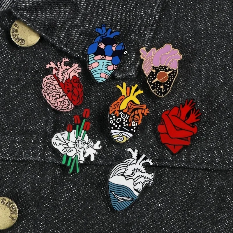 Cartoon Style Pin Organ Alloy Enamel Unisex Brooches