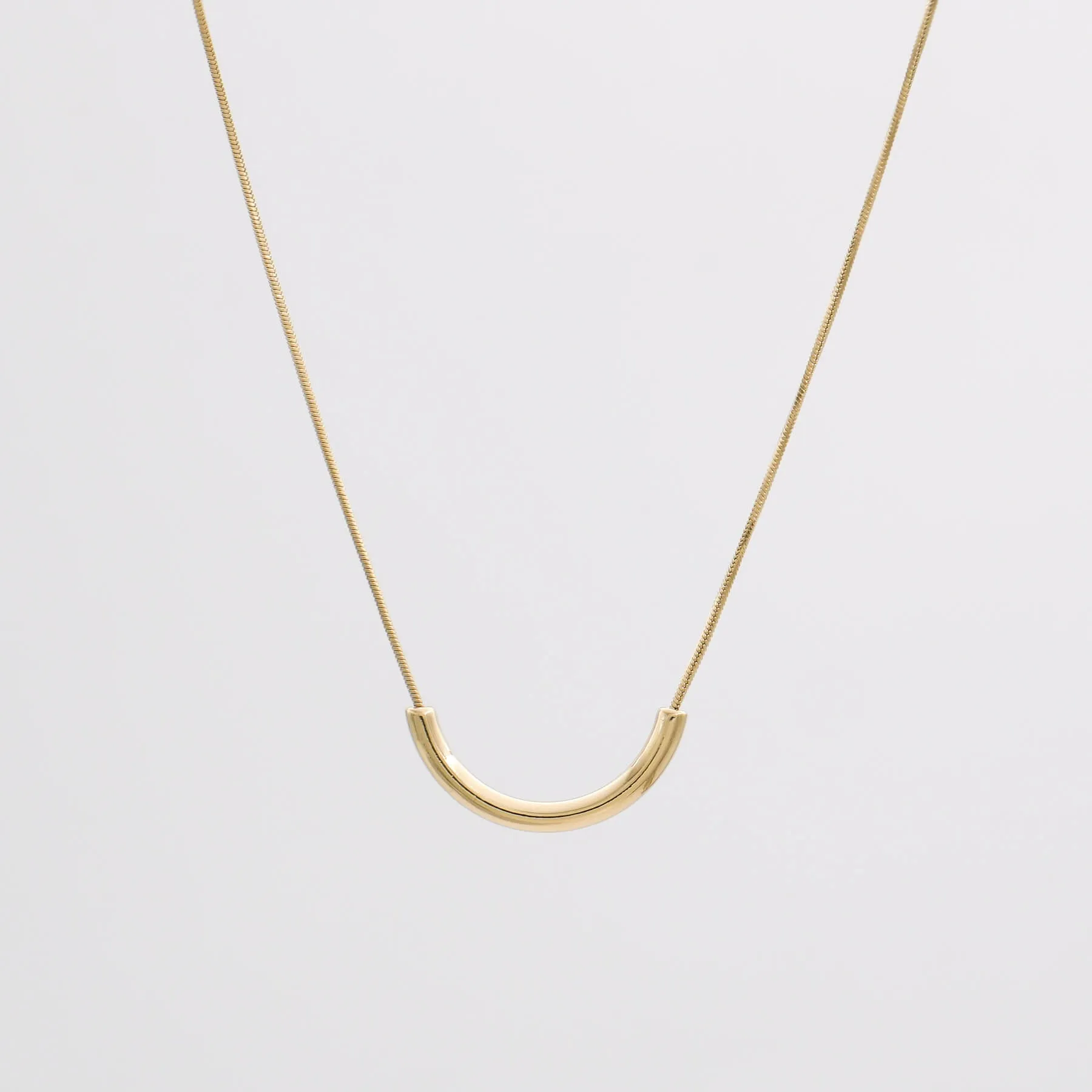 Cerys Crescent Bar Necklace